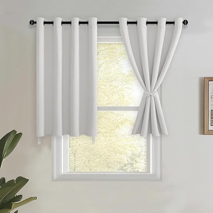 JIUZHEN Short Curtains Kitchen Half Window Blackout Curtains by JIUZHEN