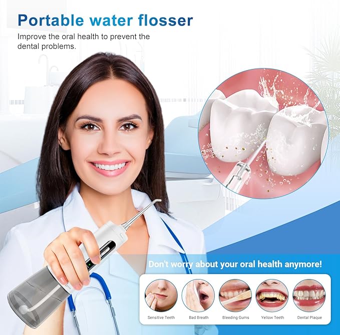 JNGOODS Cordless Water Dental Flosser Oral irrigator, JNGOODS 300ml - Image 2