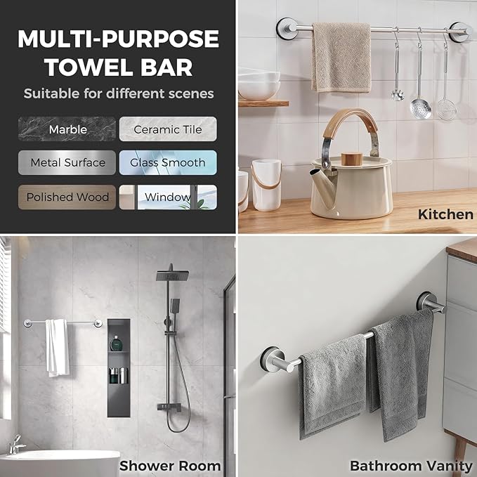 Adjustable Suction Cup Towel Bar - Image 5