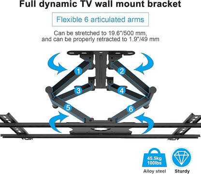 SYLVOX Full Motion Outdoor TV Wall Mount, Fits - Image 2
