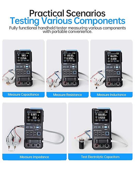 FNIRSI LC1020E 100kHz LCR Meter, Auto Component Detect, Measures ESR/Q/D/θ/X - Image 8