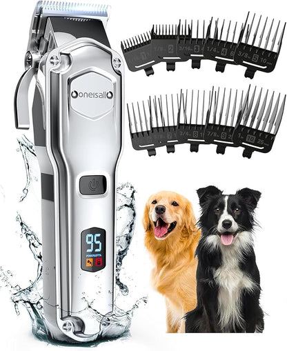 oneisall Dog Clippers for Grooming for Thick Heavy Coats/Low Noise Rechargeable by oneisall