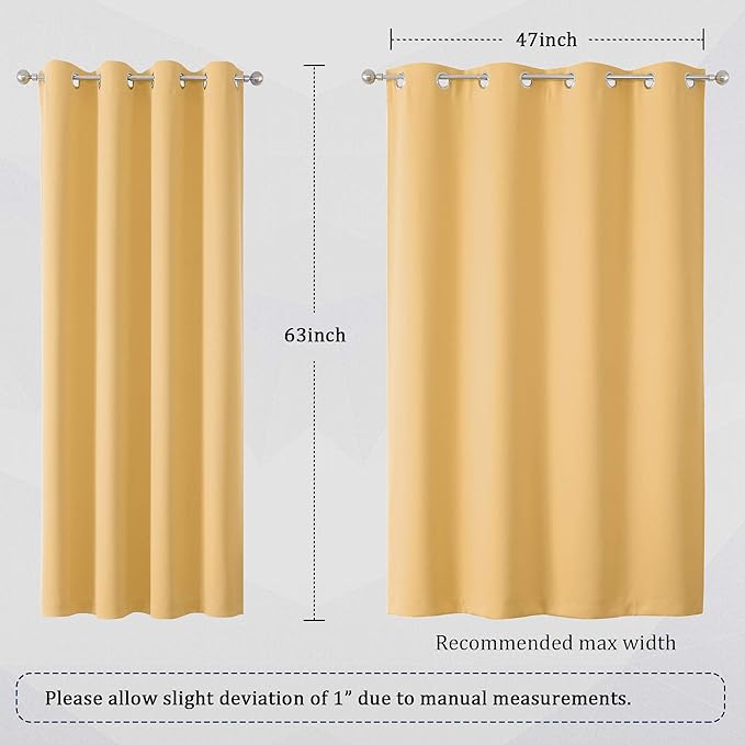 Desert mist Curtains 63 Inches Long Soft Blackout Curtain Panels - Image 6