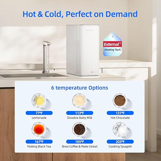 2-in-1 RO System & Instant Hot Water Dispenser, MIZUDO 800GPD Tankless Reverse - Image 3