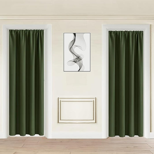 JIUZHEN Blackout Doorway Curtains 80 inch Length by JIUZHEN