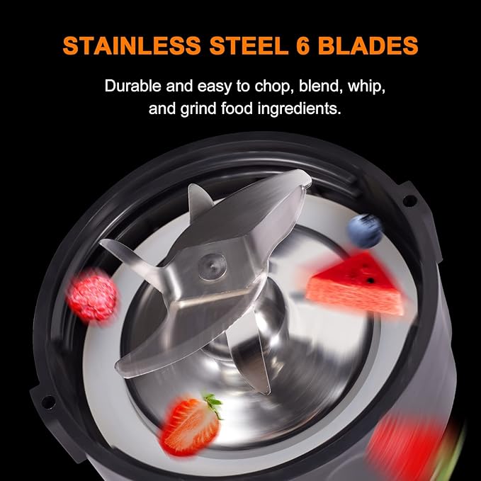 Blender with 64 oz Glass Jar - 1200W High Speed Juicer Blender - Image 4