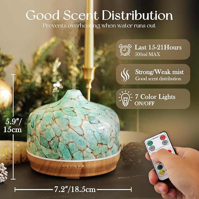 Porseme 500ml Essential Oil Diffuser, Aroma Ultrasonic Humidifier - Image 3