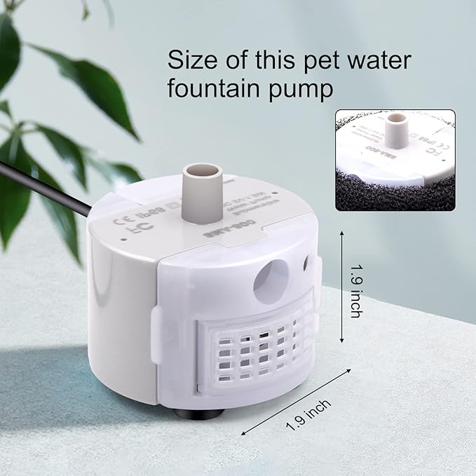 Cat Water Fountain Pump for 3.2L/108oz Stainless Steel Cat Water Fountain and - Image 3