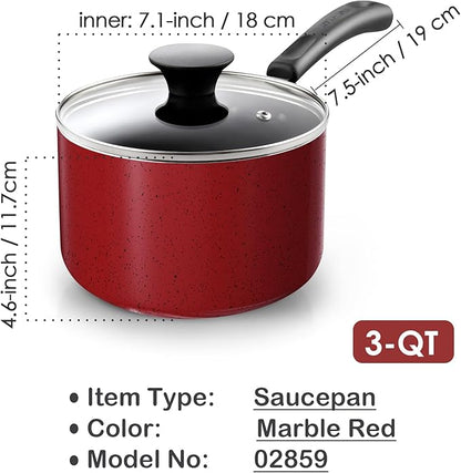 Cook N Home Non Stick Sauce Pan, 3 Quarts Saucepan - Image 2