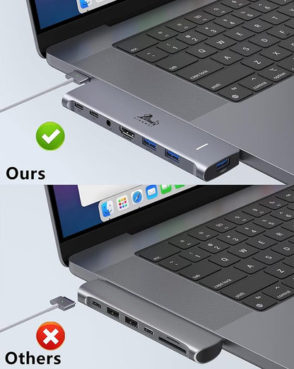 USB C Hub Adapter for MacBook Pro/Air M1M2M3 2022 2021 2020 13"15"16", 100W - Image 2