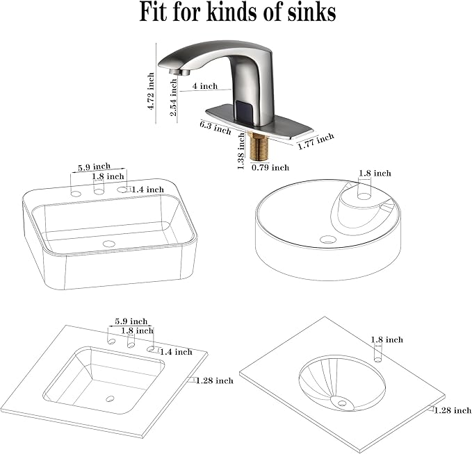 HALO Automatic Commercial Sensor Grifo Touchless Bathroom Faucet - Image 3