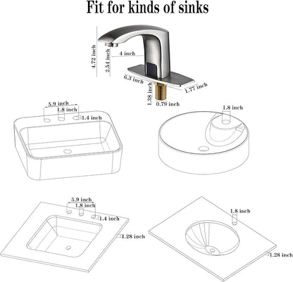 HALO Automatic Commercial Sensor Grifo Touchless Bathroom Faucet - Image 3