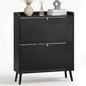 berrymerry 31.5” black fluted shoe cabinet storage with, main product view