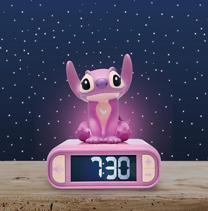 LEXiBOOK, Disney Stitch, Angel Night Light Alarm Clock, Sounds and Melodies - Image 7