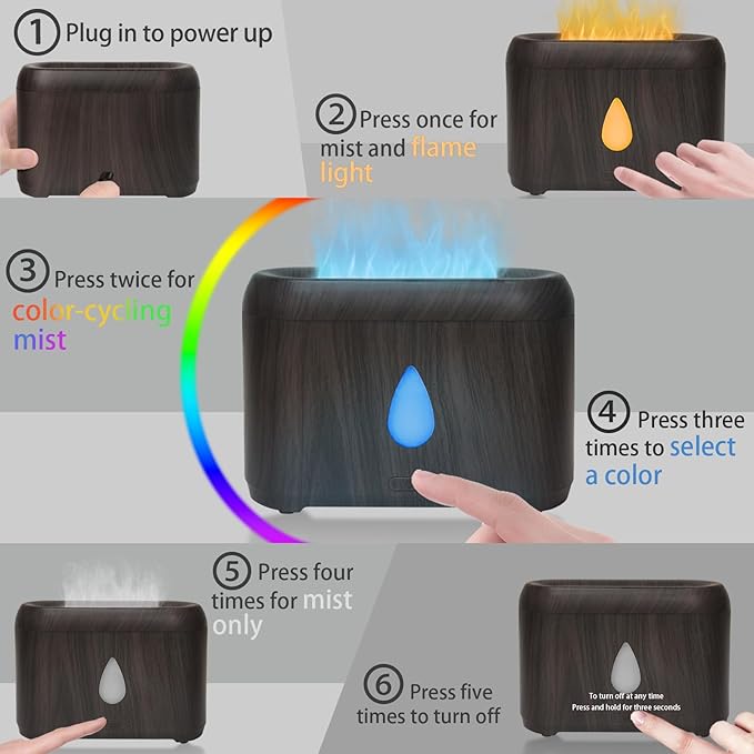 Flame Diffuser for Essential Oils, 200ml Ultrasonic Aroma Diffusers - Image 3
