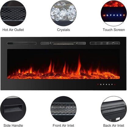 CharaVector Electric Fireplaces Recessed Wall Mounted Fireplace Insert 50 Inch - Image 3