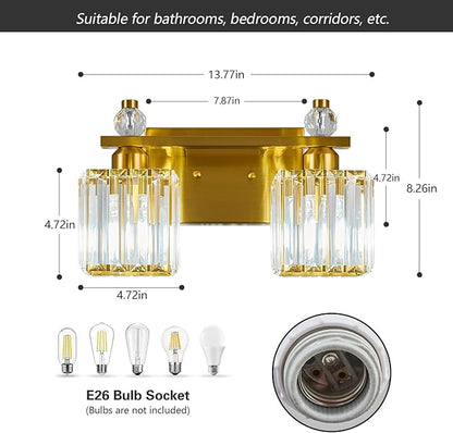 FDPBY Gold Bathroom Vanity Lights Crystal Vanity Light Bathroom Lighting - Image 5