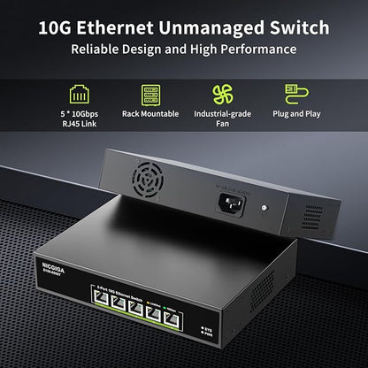 5 Port 10G Ethernet Switch Unmanaged, - Image 3