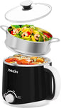 Dezin Hot Pot Electric with Steamer, Rapid Noodles Cooker, Stainless Steel by DEZIN