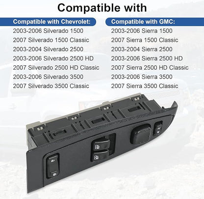 DICMIC Front Driver Side Master Power Window Switch and Door Lock & Black Bezel - Image 3