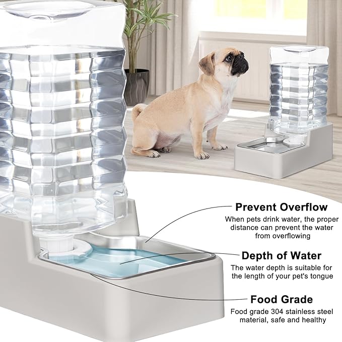 RIZZARI Stainless Steel Pet Water Feeder: 10L Gravity Leak-Proof Waterer - Image 4