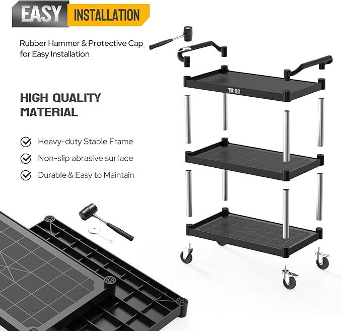 TUFFIOM Plastic Service Utility Cart - Image 5