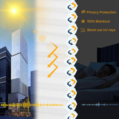 SUNFREE Top Down Bottom Up Cellular Shades 22" W x 36" H, White | Cordless Honeycomb Shades for Windows, Thermal Insulation Noise Reduction UV Protection TDBU Light Filtering