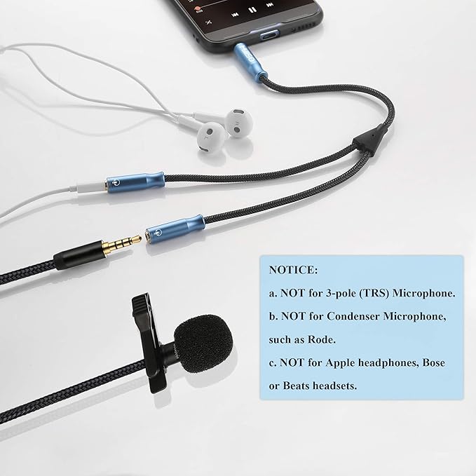 MillSO 3.5mm 4 Pole TRRS Audio Splitter Cable Nylon Braided Stereo Aux Splitter - Image 3