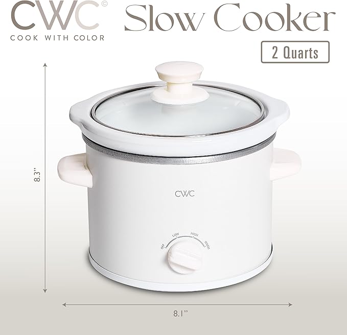 COOK WITH COLOR 2QT Mini Electric Round Slow Cooker - Image 2
