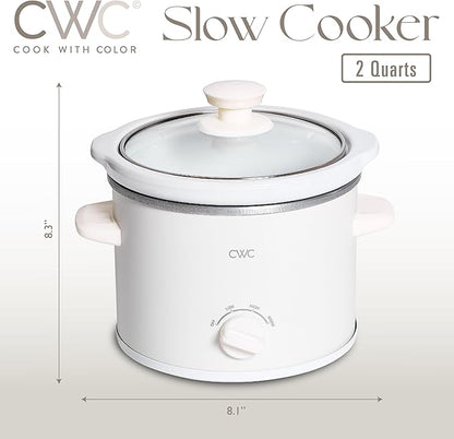 COOK WITH COLOR 2QT Mini Electric Round Slow Cooker - Image 2