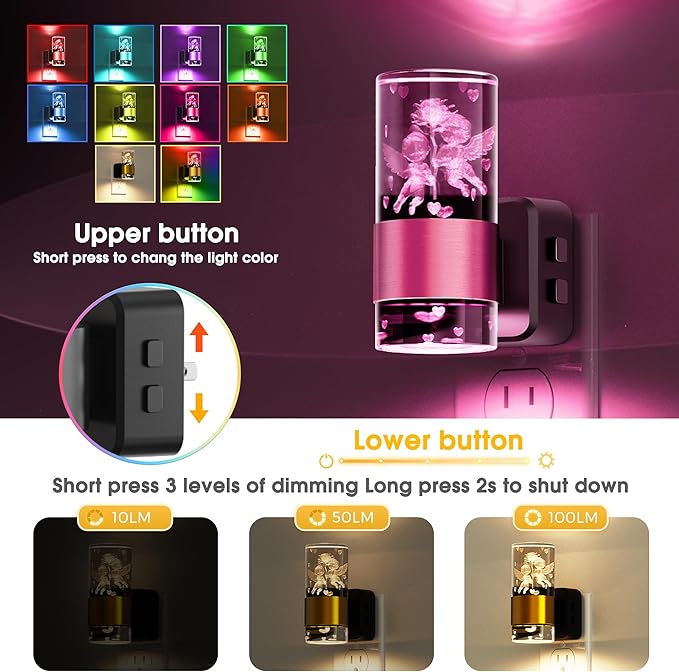 L LOHAS LED Night Lights Plug into Wall, Dusk to Dawn Sensor Nightlight - Image 3