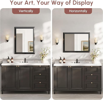USHOWER 24x32 Bathroom Mirror, Beveled Aluminum Frame Wall Mirror, Rectangular - Image 6