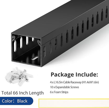 ZhiYo H1.4 W1.6in Professional Server Rack Cable Management Raceway, 66in Cable - Image 4