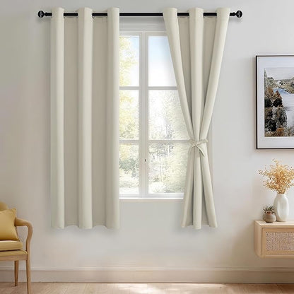 JIUZHEN Ivory Blackout Curtains by JIUZHEN