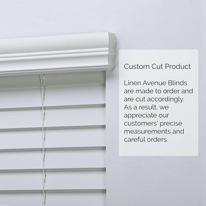 Cordless 2" Faux Wood Blind White 60 W x 72 H, Partial Inside Mount (Arrives ½ Inch Narrower)