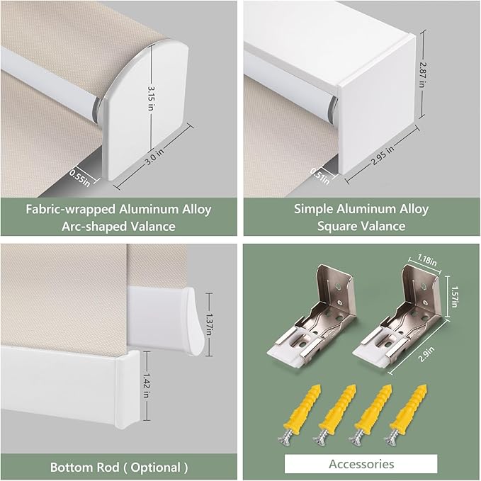 Zshine Motorized Blackout Window Blinds Customize Width Remote Control Wireless - Image 4