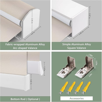 Motorized Blinds with Remote Window Roller Shade Wireless Rechargeable Motor - Image 5