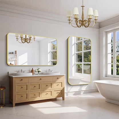 FORBATH 30x55 Inch Gold Bathroom Mirror - Image 2