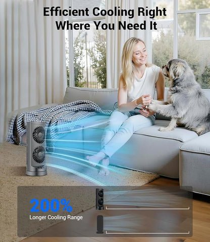 Personal Tower Fan for Bedroom, Portable Desk Table Fan，3 Speeds Cooling - Image 2
