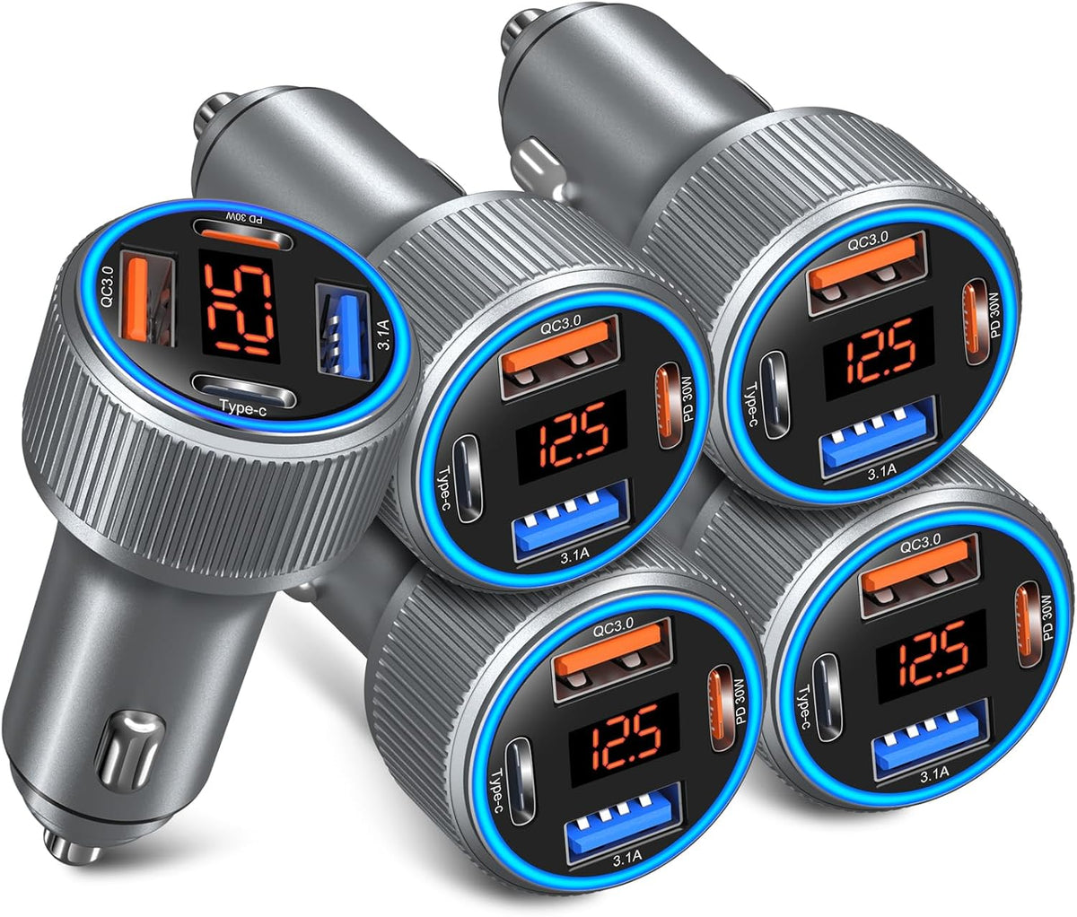 usb c car charger, 65w dual 12v usb, main product view
