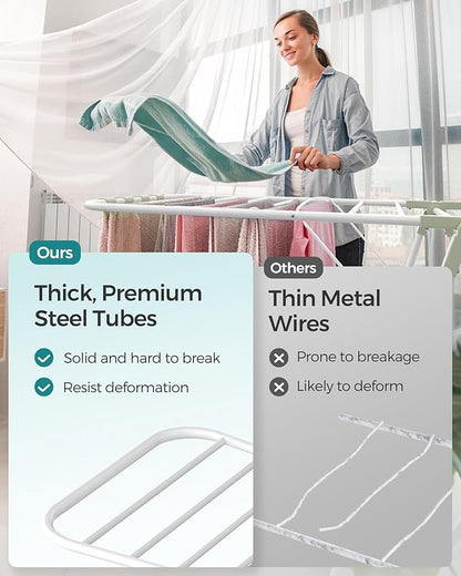 SONGMICS Clothes Drying Rack, Foldable 2-Level Laundry Drying Rack, - Image 8