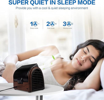 POOCCI Desk Fan Personal Quiet Powerful Small Table Fans Retro Bladeless Fans - Image 7