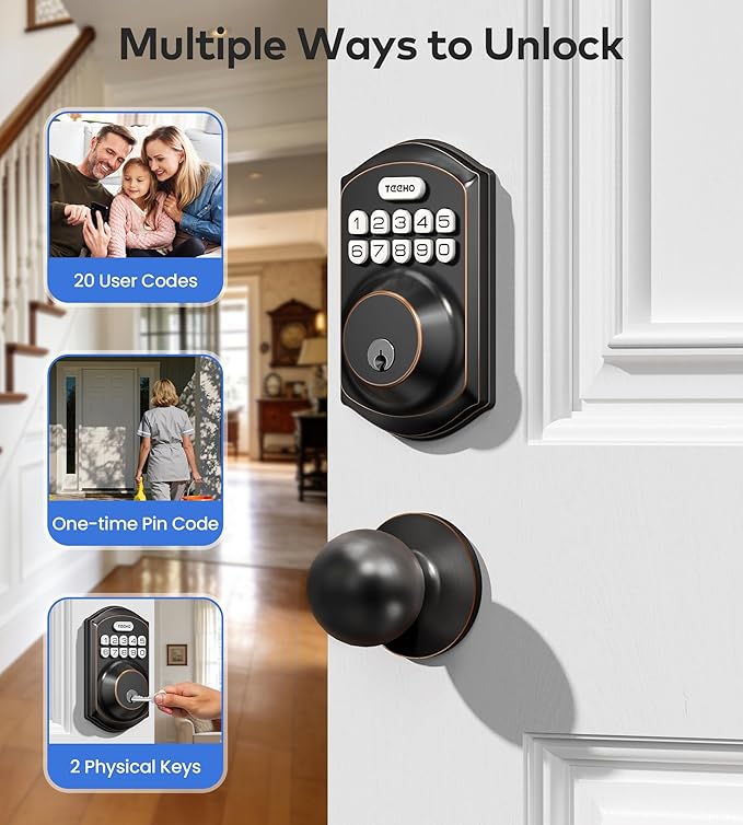 TEEHO TE001K Keyless Entry Door Lock - Image 2