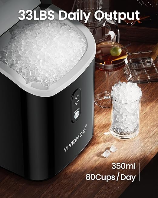 Nugget Ice Maker Countertop, Portable Sonic Pebble Ice Maker - Image 4