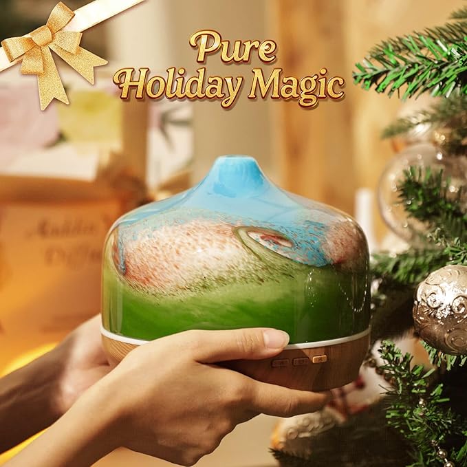 Porseme 500ml Glass Essential Oil Diffuser Aromatherapy Ultrasonic Cool Mist - Image 6