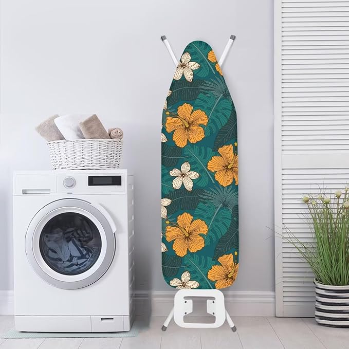 ZCFYGDX Hawaiian Flower Leaf Print Ironing Board Cover Medium, Elastic Edges - Image 3