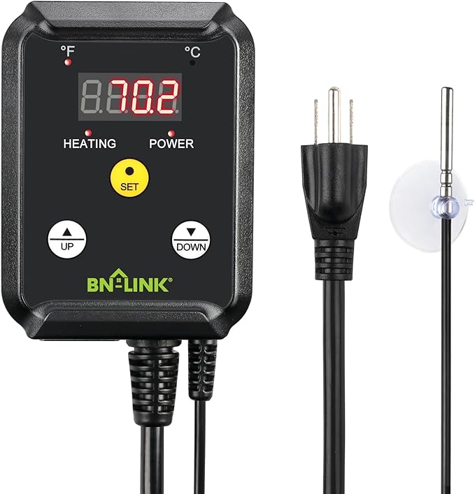 BN-LINK Reptile Thermostat Temperature Controller, Digital Heat Mat Thermostat by BN-LINK