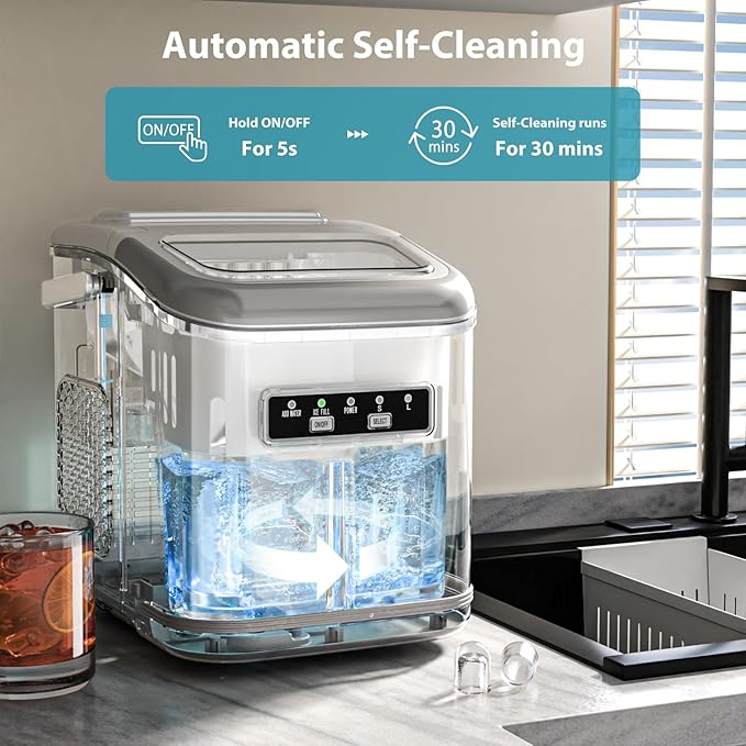 Countertop Ice Maker Machine, Portable Compact Small Bullet Ice Maker - Image 7