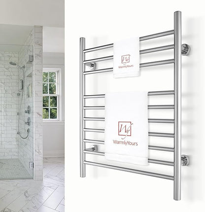 Heated Towel Rack, 10-Bar Wall-Mounted Electric Towel Warmer, Polished - Image 2
