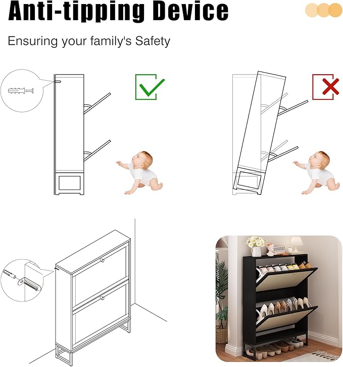 AVZEAR Narrow Shoe Cabinet - Image 6